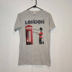 London Calling God Save the Queen UK Designs Women's Grey T-Shirt Size Medium